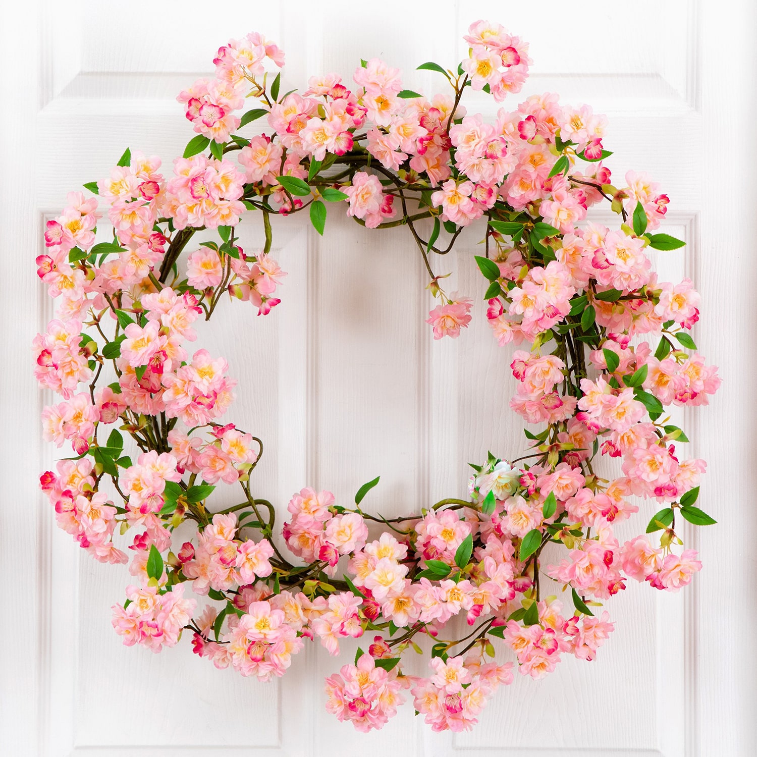 Nearly Natural 30" Pink Cherry Blossom Wreath