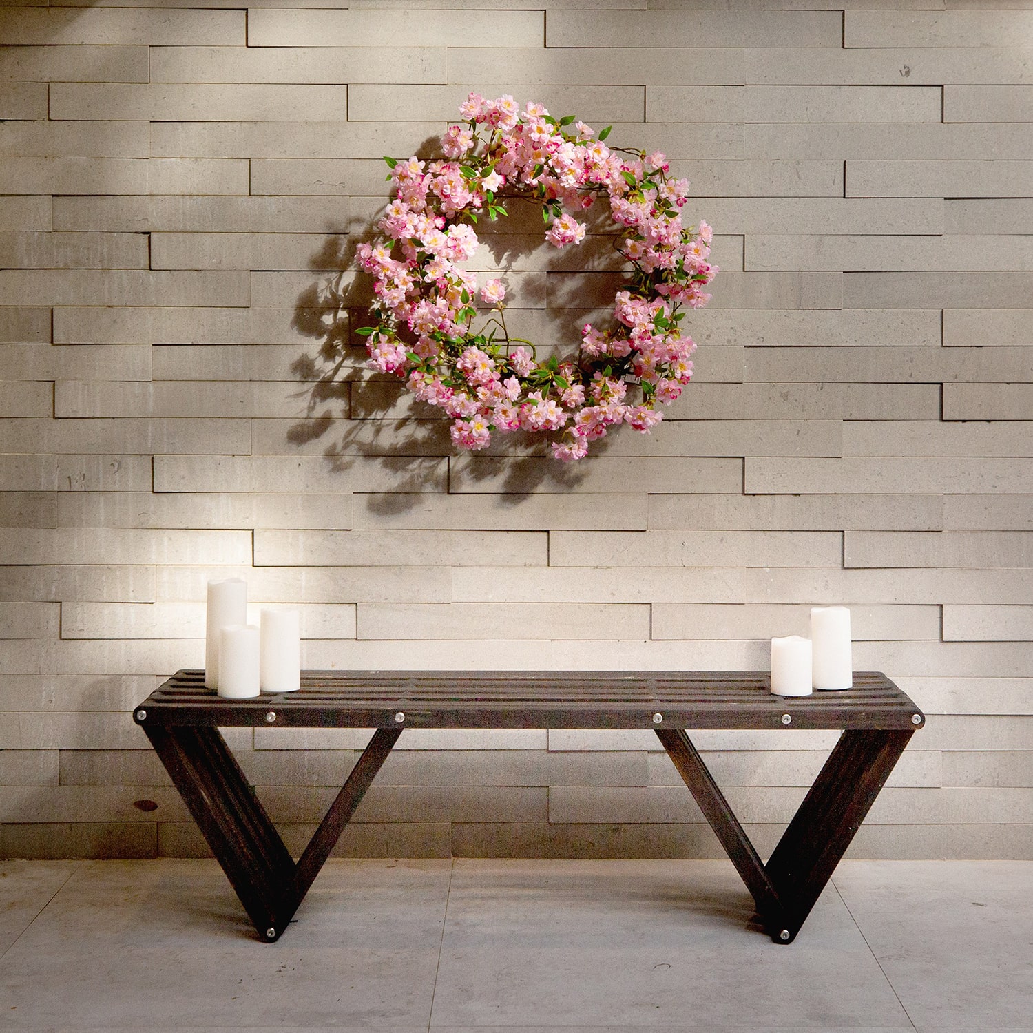 Nearly Natural 30" Pink Cherry Blossom Wreath
