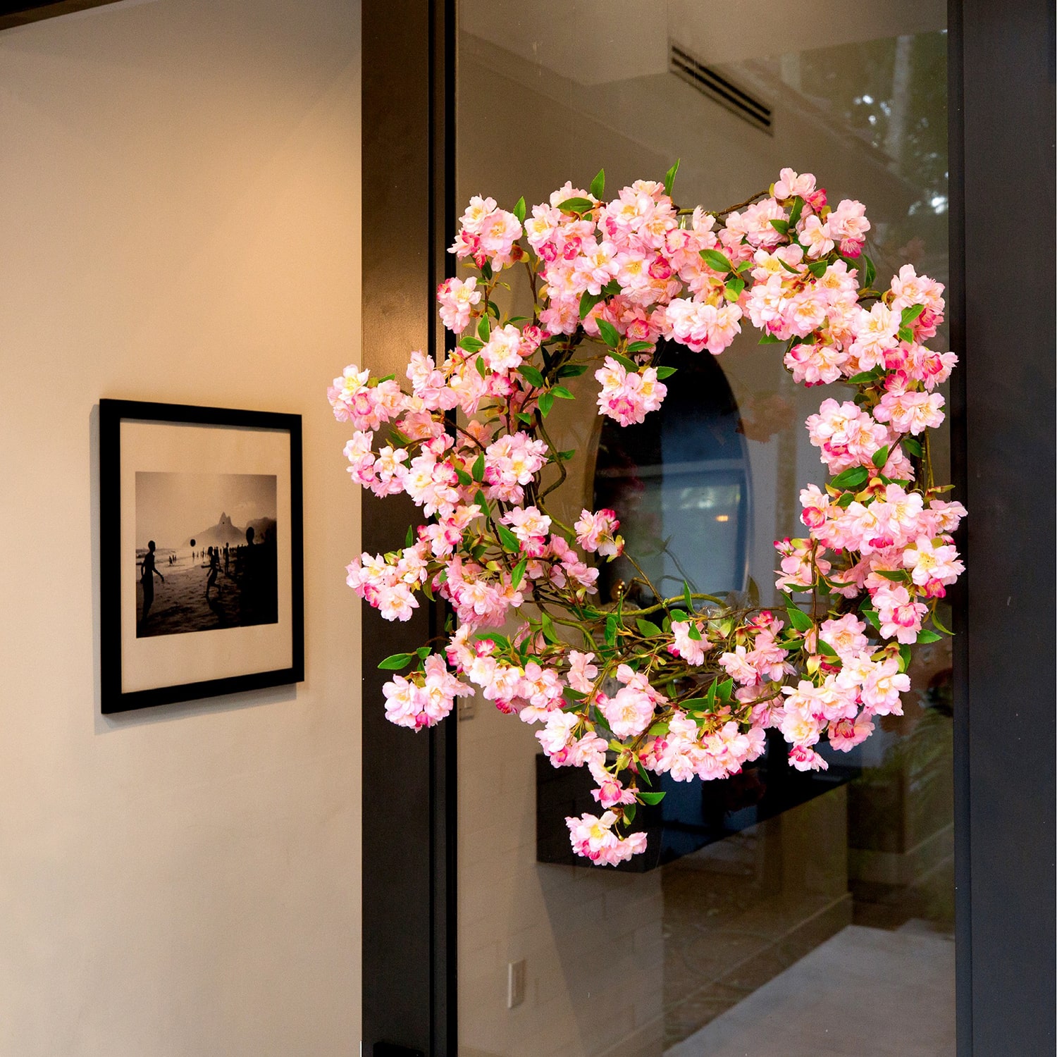Nearly Natural 30" Pink Cherry Blossom Wreath