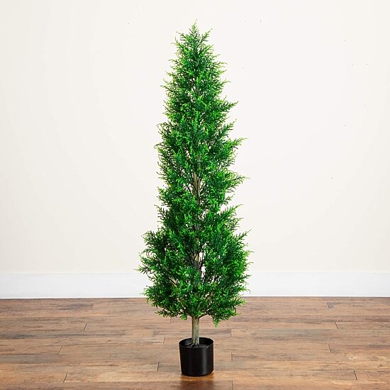 Nearly Natural 5ft Cypress Tower Indoor Outdoor Artificial Tree