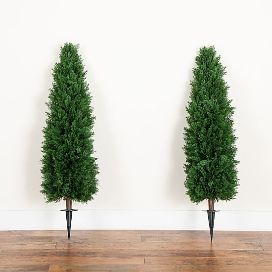 Nearly Natural 2-pc. 4ft Cedar Integrated Ground Stake Artificial Plant