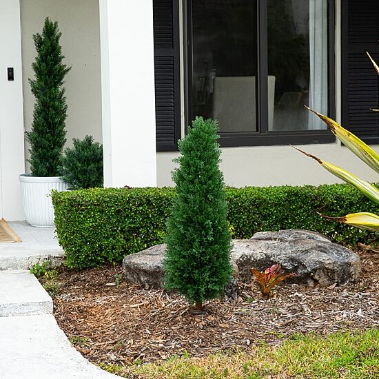 Nearly Natural 2-pc. 4ft Cedar Integrated Ground Stake Artificial Plant