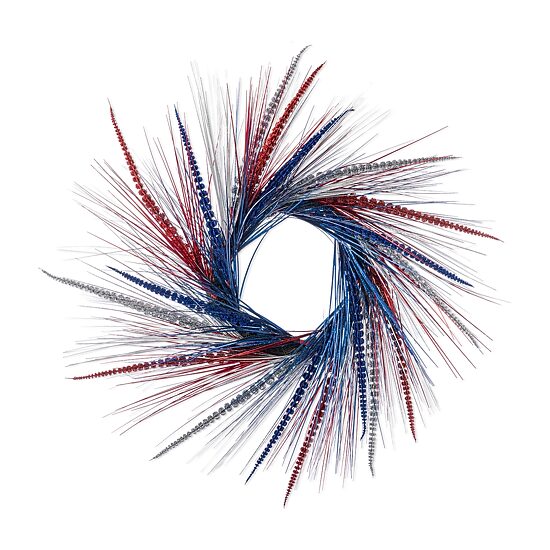 Glitzhome 24" Tinsel And Heather Wreath