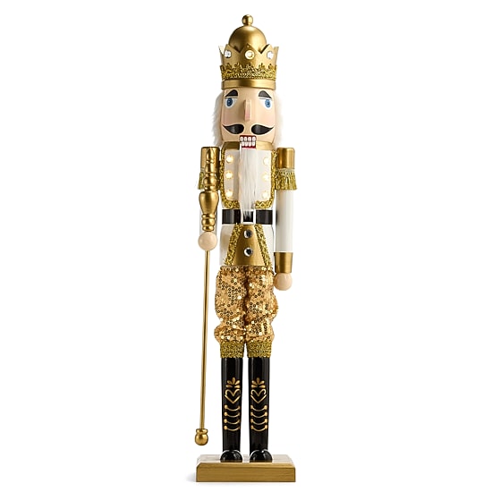 North Pole Trading Co. Wood Lighted Christmas Nutcracker