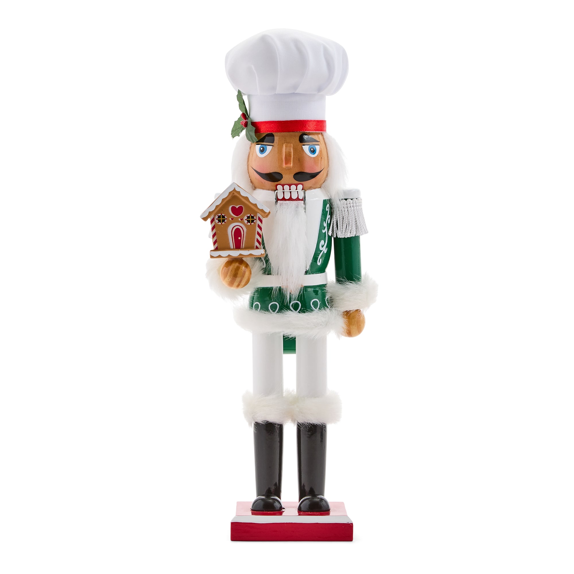 North Pole Trading Co. 12" Baker Wood Christmas Nutcracker
