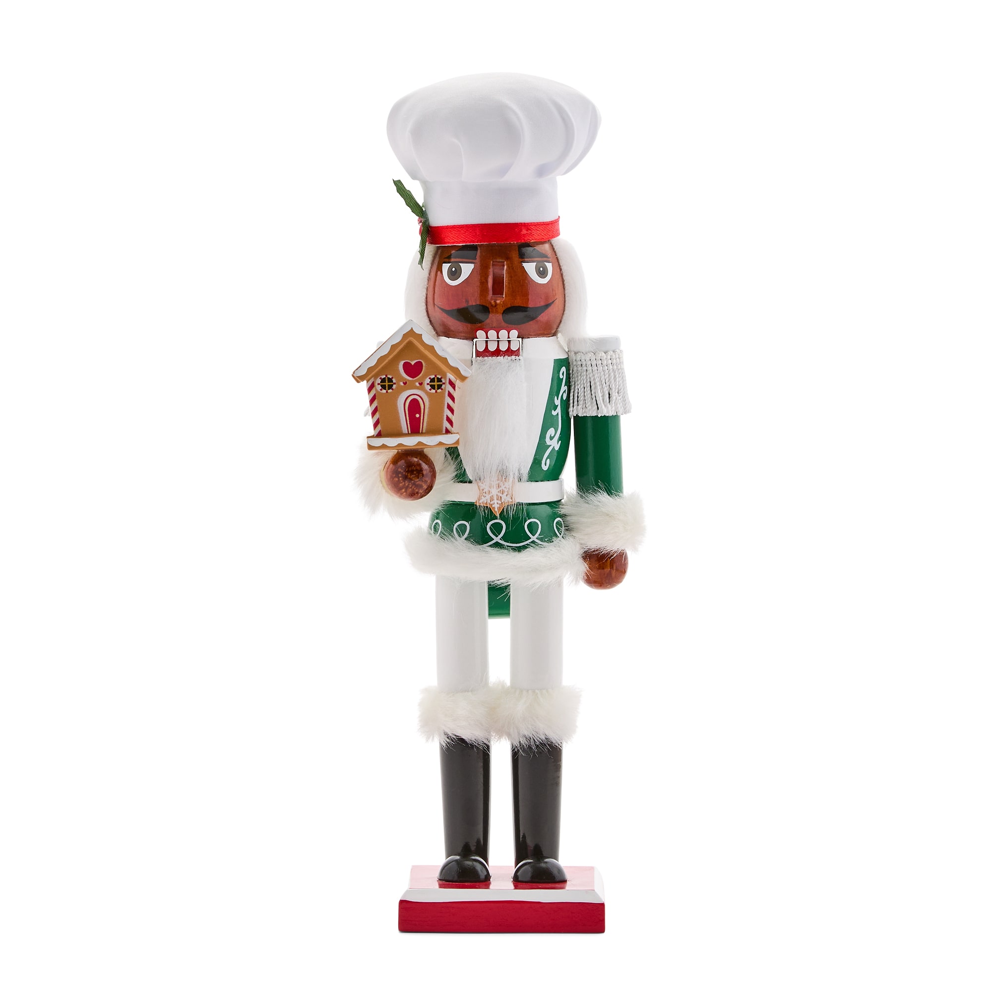 North Pole Trading Co. African American 12" Baker Wood Christmas Nutcracker
