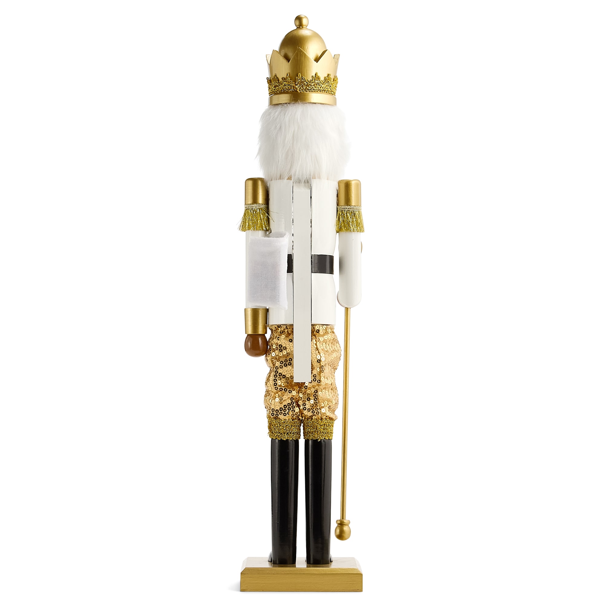 North Pole Trading Co. African American 30" Gold Wood Lighted Christmas Nutcracker