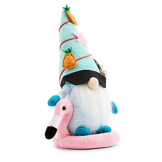 North Pole Trading Co. 15" Flamingo Float Christmas Gnome