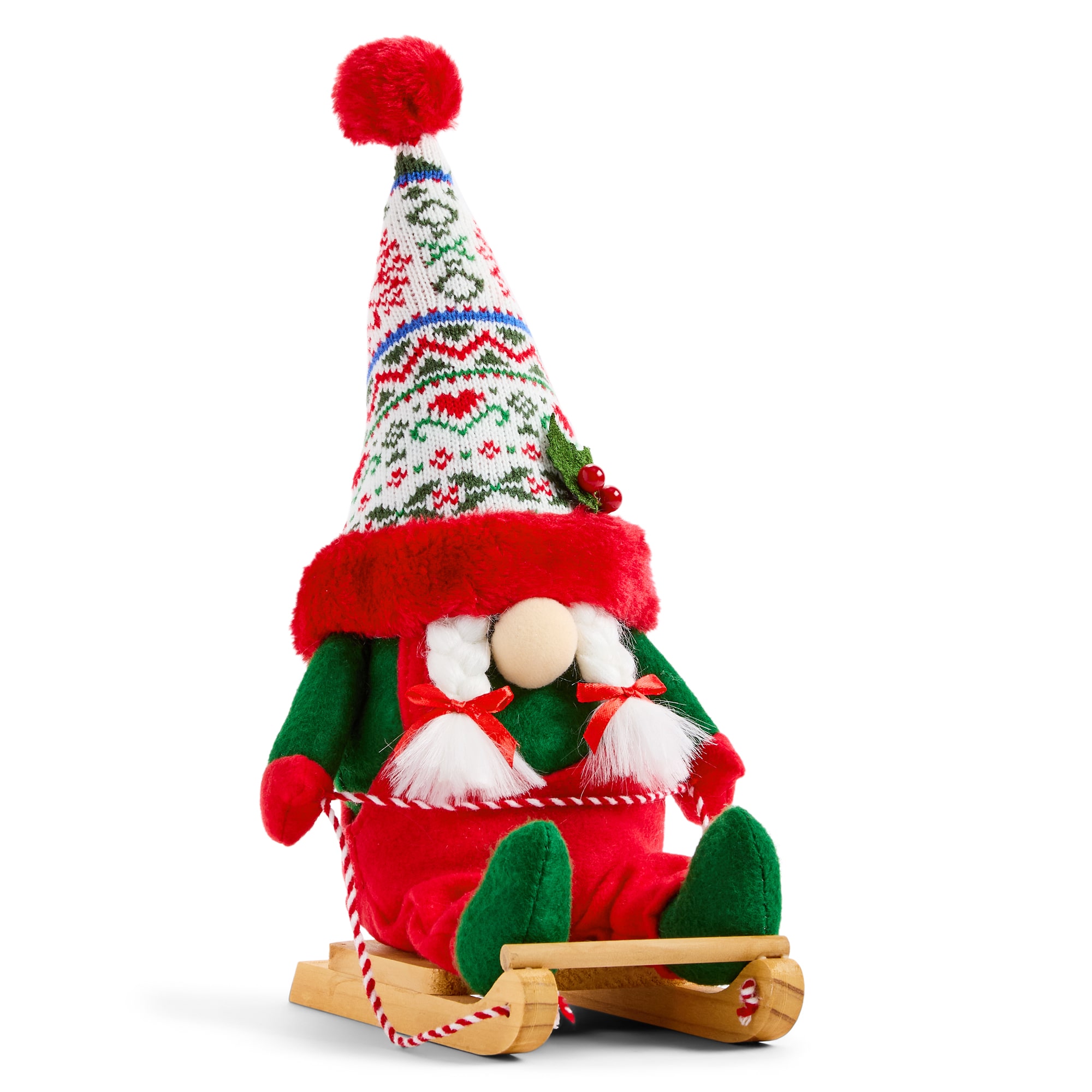 North Pole Trading Co. 12"  Sm Gnome Sled Christmas Gnome