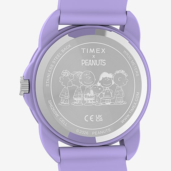 Timex Timex Peanuts Weekender Youth Purple Silicone Strap Watch Tw2y51200jt Girls Purple Strap Watch Tw2y51200jt