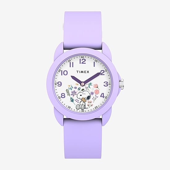 Timex Timex Peanuts Weekender Youth Purple Silicone Strap Watch Tw2y51200jt Girls Purple Strap Watch Tw2y51200jt