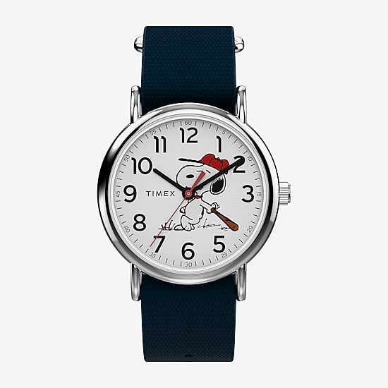 Timex Timex Peanuts Weekender 38mm Baseball Blue Strap Watch Tw2y51400jt Mens Blue Strap Watch Tw2y51400jt