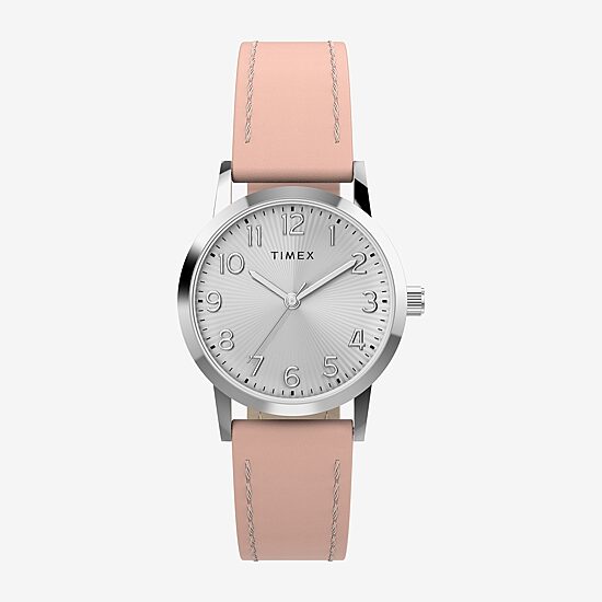 Timex Womens Pink Leather Strap Watch Tw2y67000jt