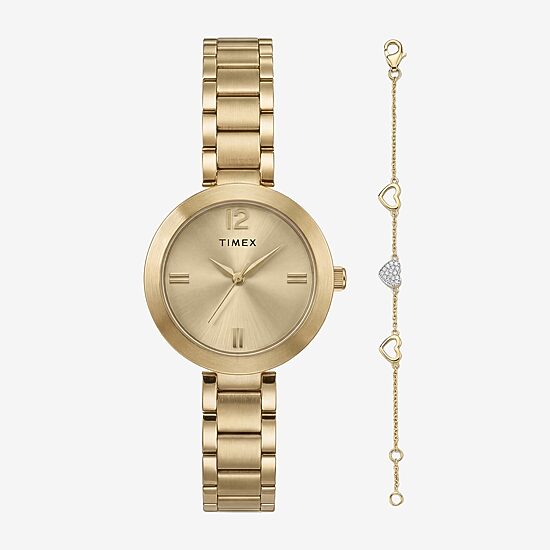 Timex Womens Gold Tone 2-pc. Watch Boxed Set Twg068100ji