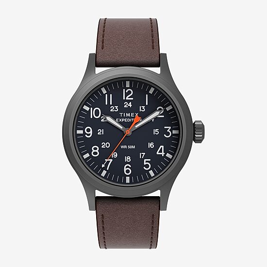 Timex Mens Brown Leather Strap Watch Tw2y63100jt