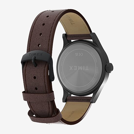 Timex Mens Brown Leather Strap Watch Tw2y63100jt
