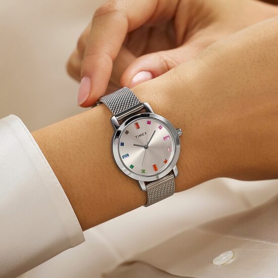 Timex Womens Silver Tone Stainless Steel Bracelet Watch Tw2y48600jt