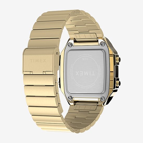 Timex Mens Digital Gold Tone Stainless Steel Bracelet Watch Tw5m69000jt