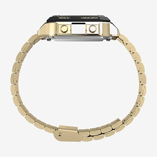 Timex Mens Digital Gold Tone Stainless Steel Bracelet Watch Tw5m69000jt
