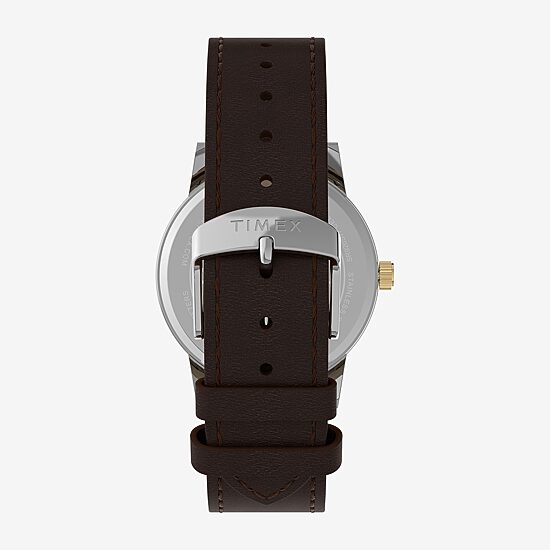 Timex Mens Brown Leather Strap Watch Tw2y67600jt