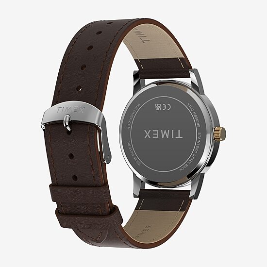 Timex Mens Brown Leather Strap Watch Tw2y67600jt