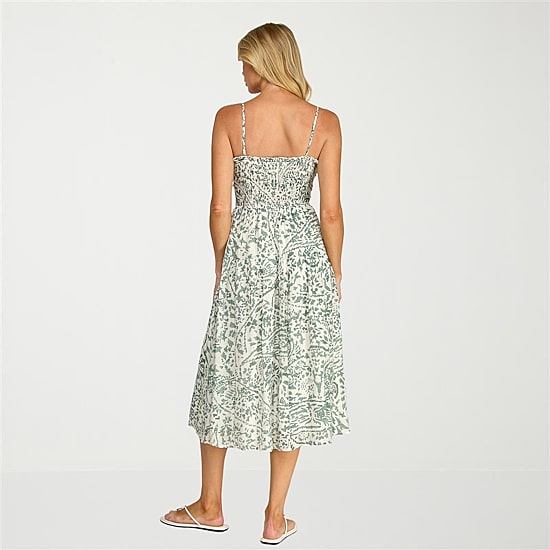 Trixxi Womens Juniors Midi Sweetheart Neck Sleeveless Leaf A-Line Dress