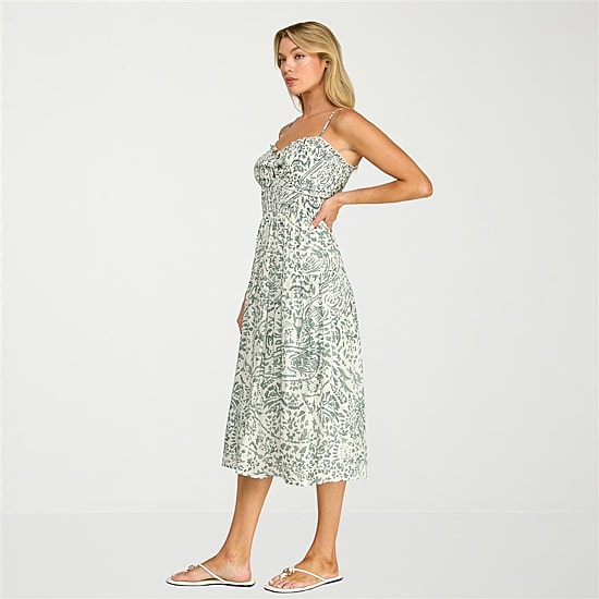 Trixxi Womens Juniors Midi Sweetheart Neck Sleeveless Leaf A-Line Dress