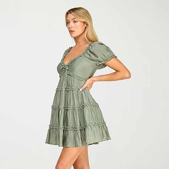 Trixxi Womens Juniors Sweetheart Neck Sleeveless Babydoll Dress