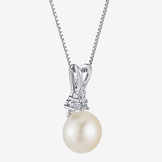 Limited Quantities! Womens Champagne Cultured Freshwater Pearl Sterling Silver 18 Inch Pendant Necklace