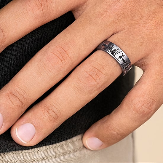 Mens 7MM Tungsten Wedding Band