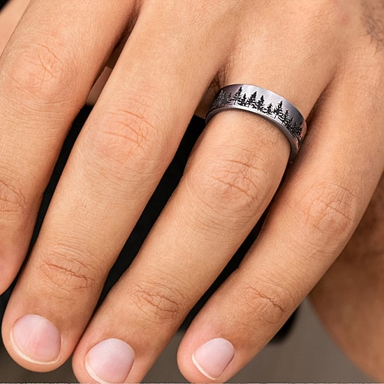 Mens 7MM Tungsten Wedding Band