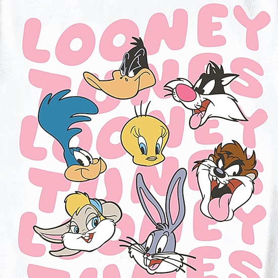 Little & Big Kid Girls Round Neck Short Sleeve Regular Fit Looney Tunes Graphic T-Shirt