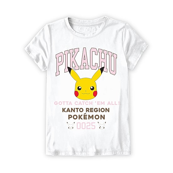 Little & Big Kid Girls Crew Neck Short Sleeve Regular Fit Pokemon Graphic T-Shirt