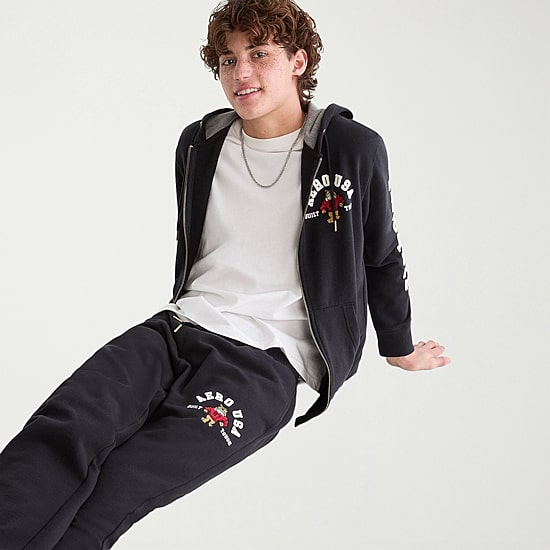 AEROPOSTALE Mens Long Sleeve Fleece Zipper Hoodie