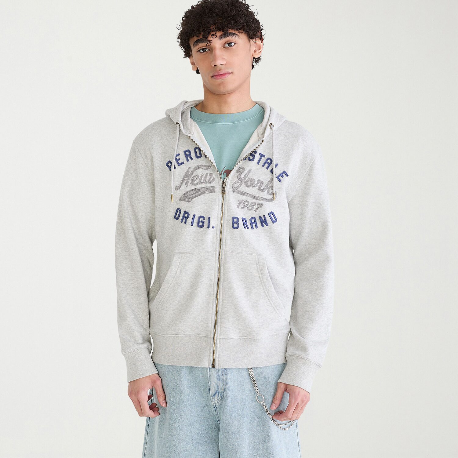 AEROPOSTALE Mens Long Sleeve Fleece Zipper Hoodie