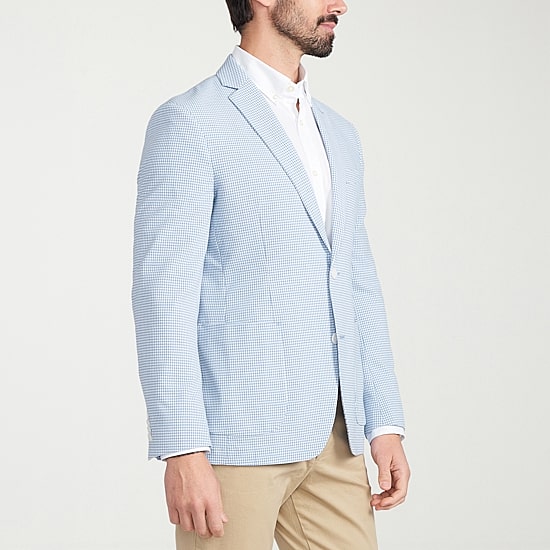 The Savile Row Co Mens Plaid Slim Fit Sport Coat
