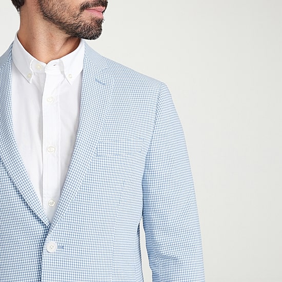 The Savile Row Co Mens Plaid Slim Fit Sport Coat