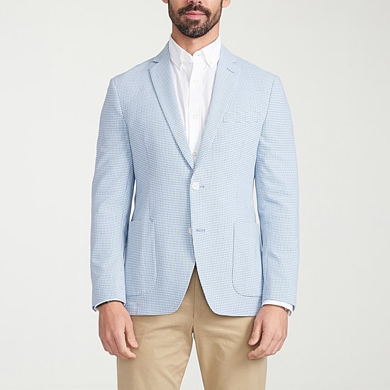 The Savile Row Co Mens Plaid Slim Fit Sport Coat