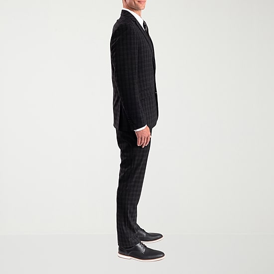 The Savile Row Co Pattern Mens Plaid 2-pc. Suit Set