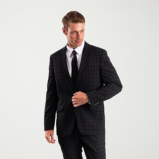 The Savile Row Co Pattern Mens Plaid 2-pc. Suit Set