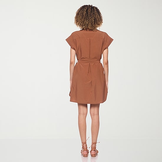 belle vie Womens Short Sleeve Shirt Dress