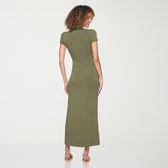 belle vie Womens Short Sleeve Shirt Dress