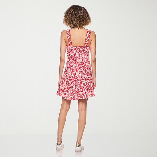 belle vie Womens Sweetheart Neck Sleeveless Shift Dress