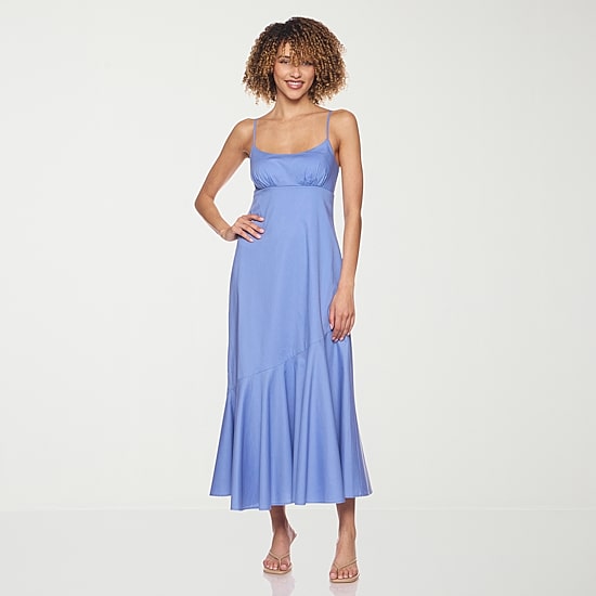 belle vie Womens Sleeveless Midi Wrap Dress