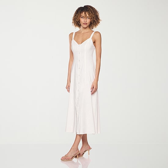 belle vie Womens Midi Sweetheart Neck Sleeveless Fit + Flare Dress