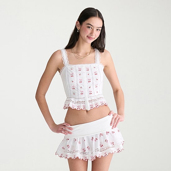 AEROPOSTALE Womens Juniors Square Neck Sleeveless Peplum Top