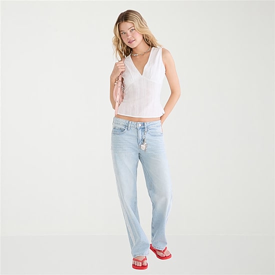 AEROPOSTALE Womens Juniors Low Rise Baggy Fit Jean