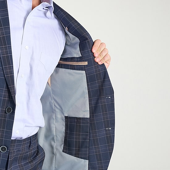 The Savile Row Co Pattern Mens Plaid 2-pc. Suit Set