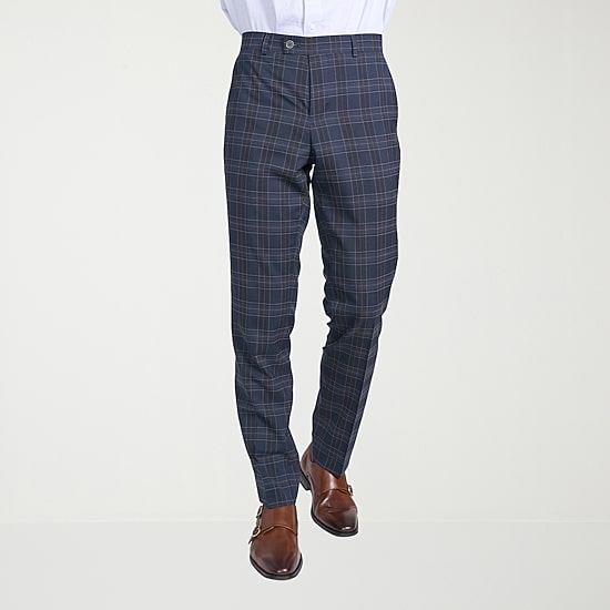 The Savile Row Co Pattern Mens Plaid 2-pc. Suit Set