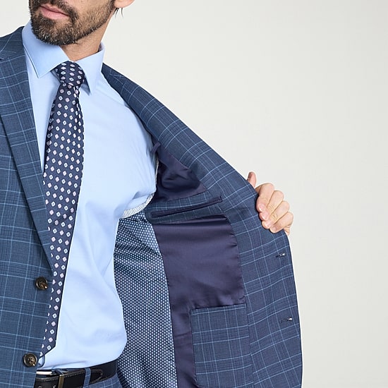 The Savile Row Co Pattern Mens Plaid 2-pc. Suit Set